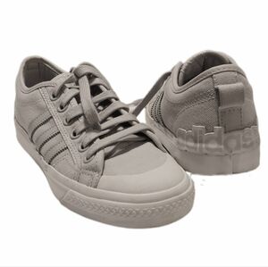 Mens Gray Adidas Nizza Canvas Shoes With Rubber Patch - Men Size 6 Women Size 8